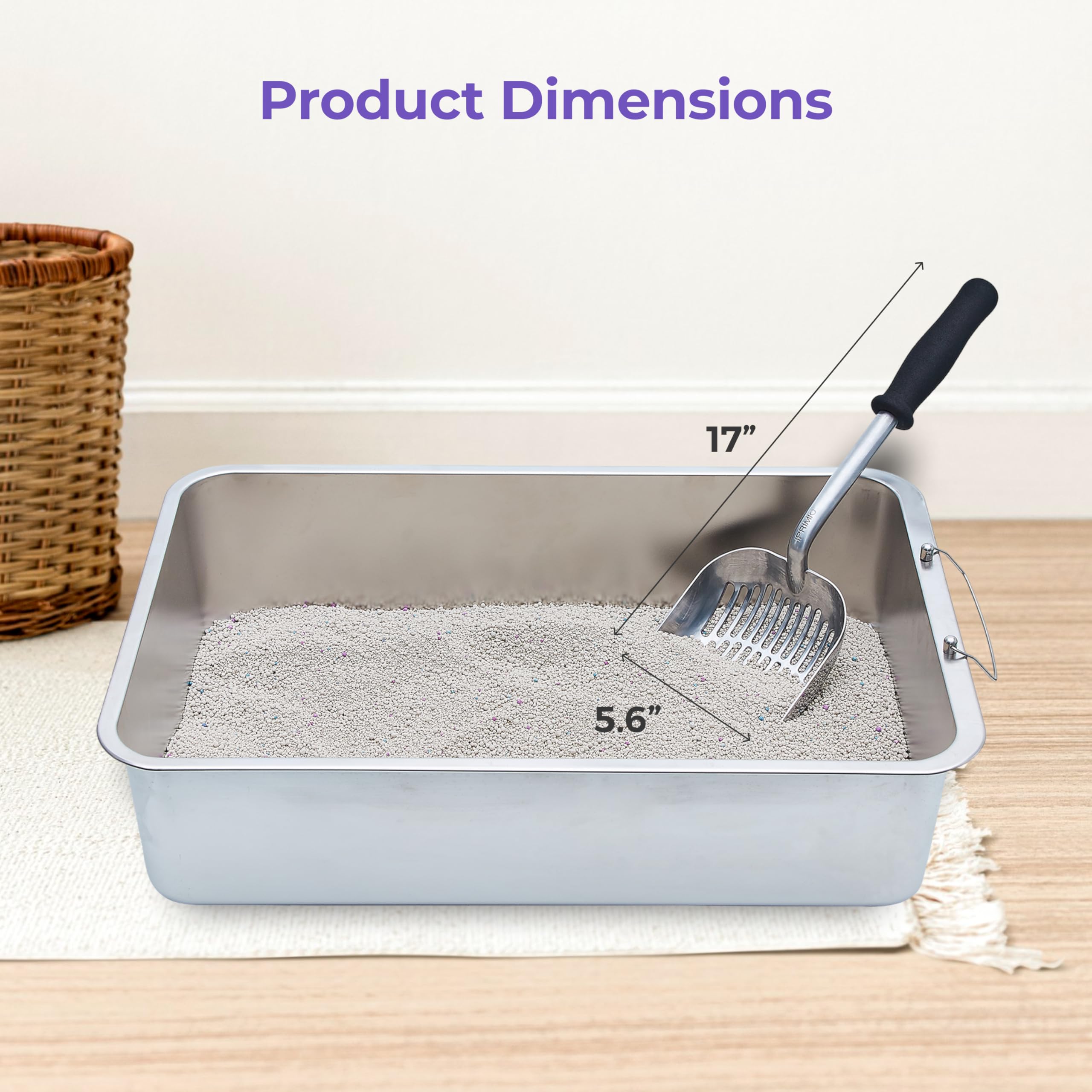 iPrimio Monster Metal Cat Litter Scoop ergonomic soft grip minimizes hand strain during use