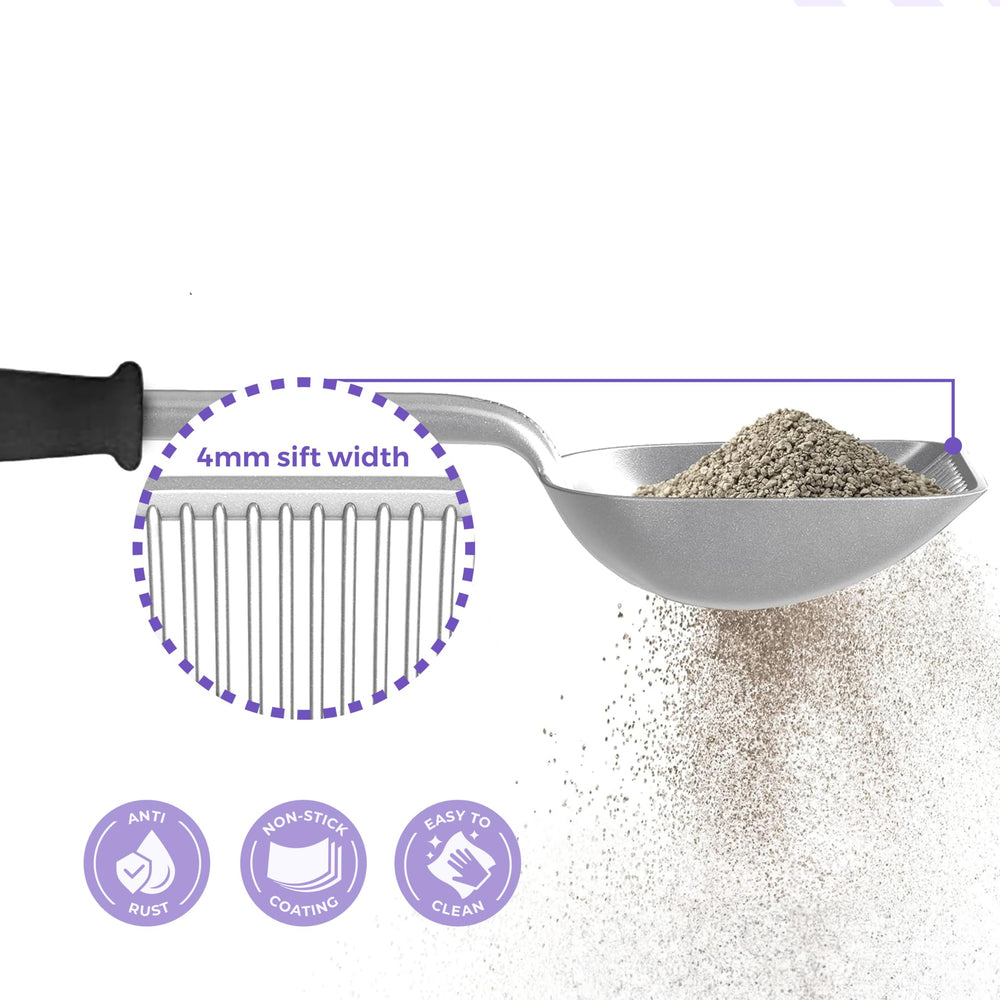 iPrimio Monster Metal Cat Litter Scoop wall-mount hanger keeps your box area organized