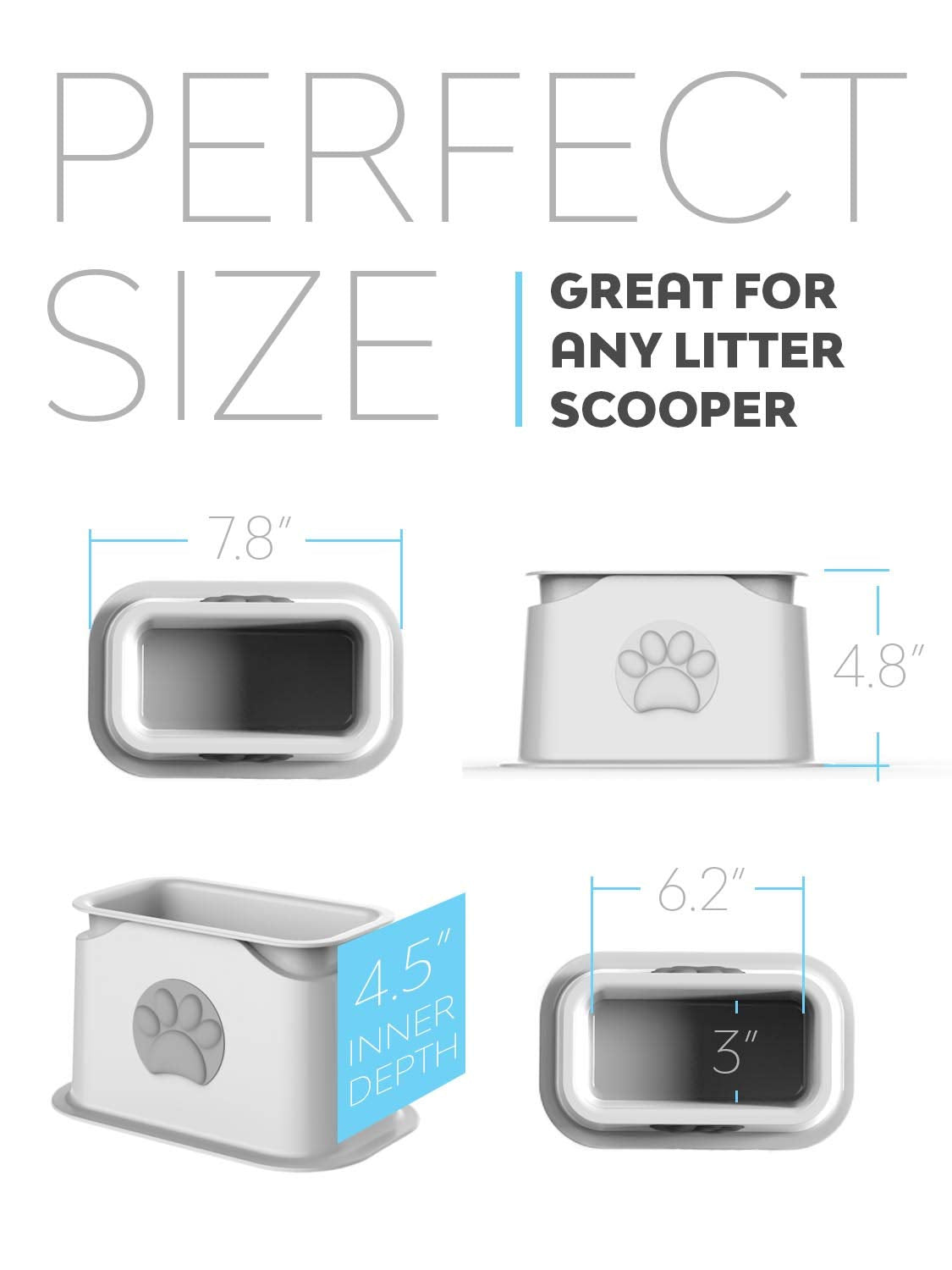 iPrimio universal holder fits plastic and metal scoops for rabbits and cats