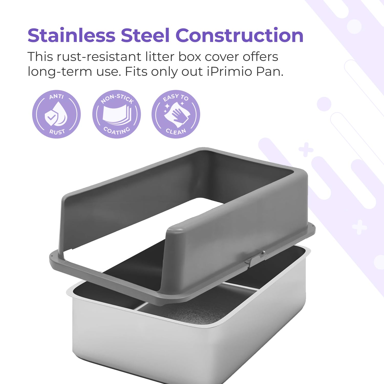 iPrimio XL lid easy-clean surface supports quick maintenance after scooping.