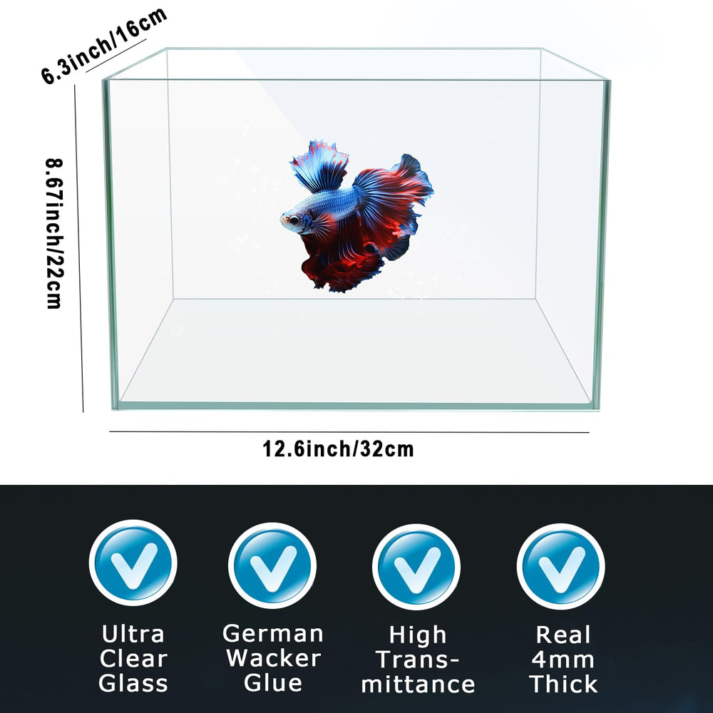 ipriro 3 gallon nano aquarium side view highlights space-saving dimensions for small rooms
