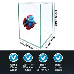 iPriro Betta Tank Lid and Clip shown to prevent escapes and splashes.