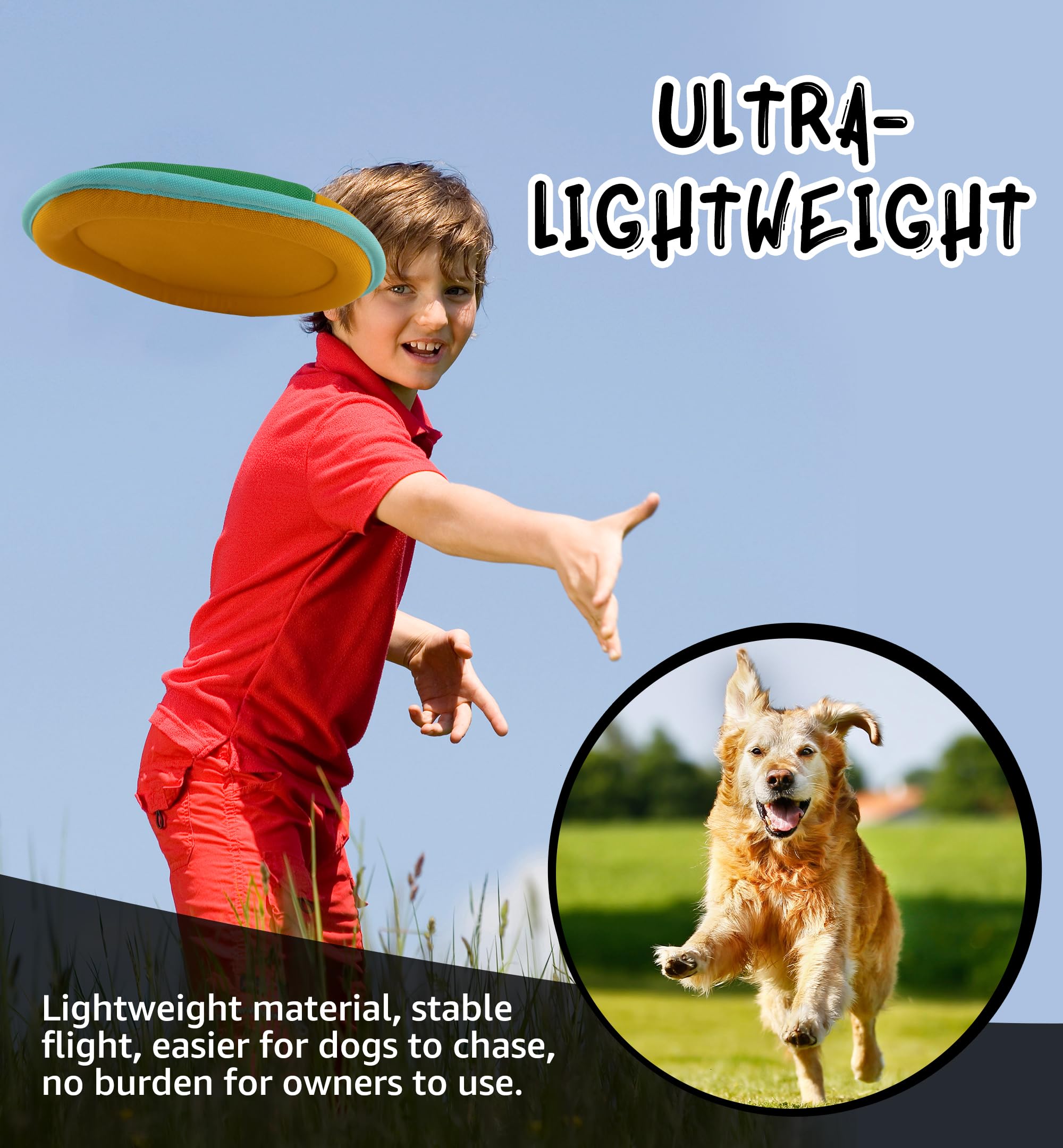 IPTPAS dog flying disc all breeds 9-5 inch size for versatile play