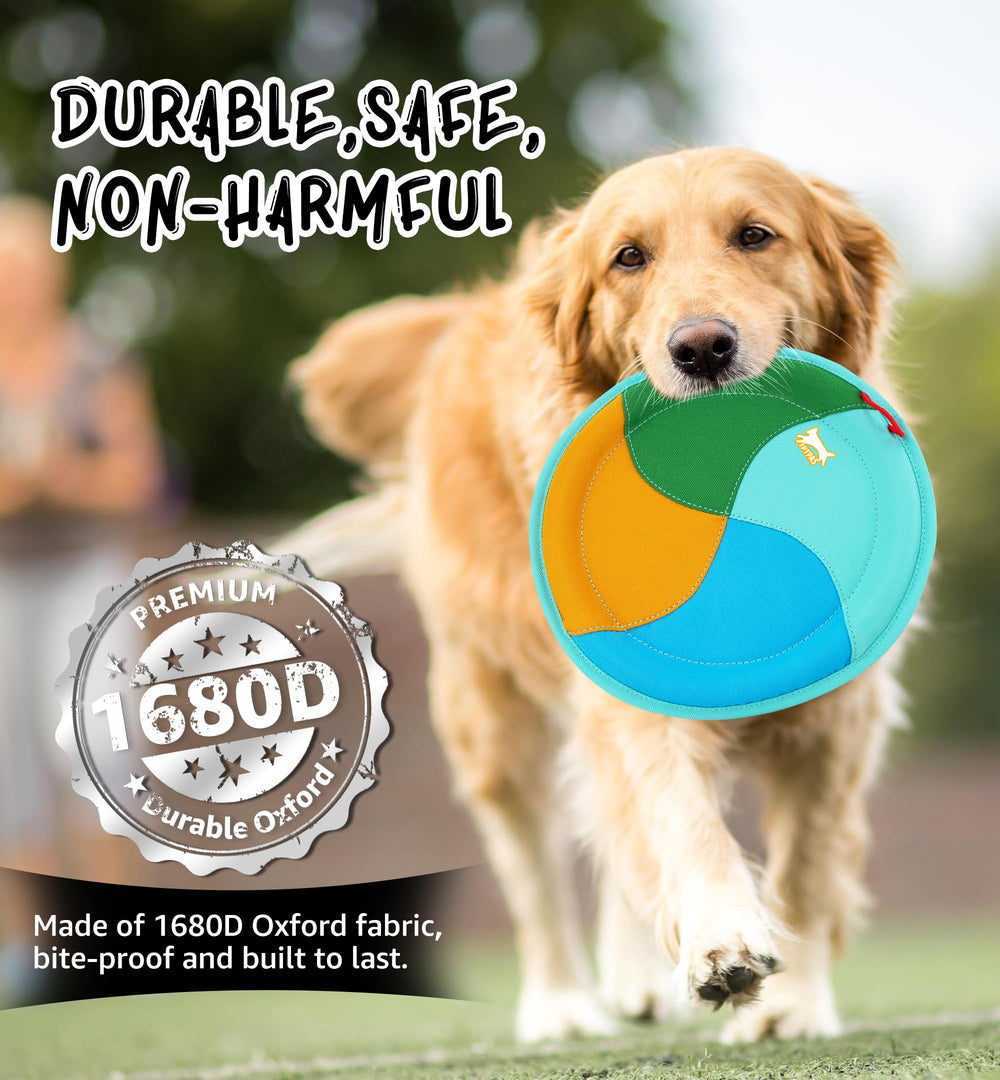 IPTPAS dog flying disc soft edges gentle on teeth and gums during play
