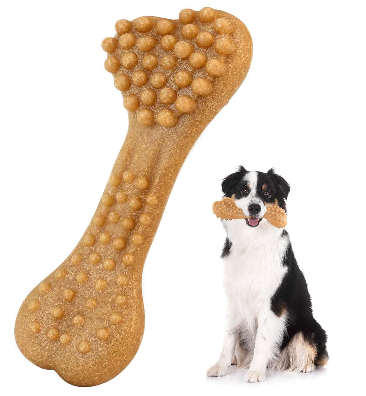 IPTPAS durable dog chew toy bone shape supports strong chewing and dental engagement.