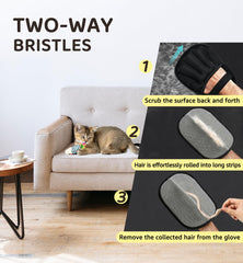 IPTPAS Pet Hair Remover Glove fabric cleaning highlights gentle hair removal on clothes
