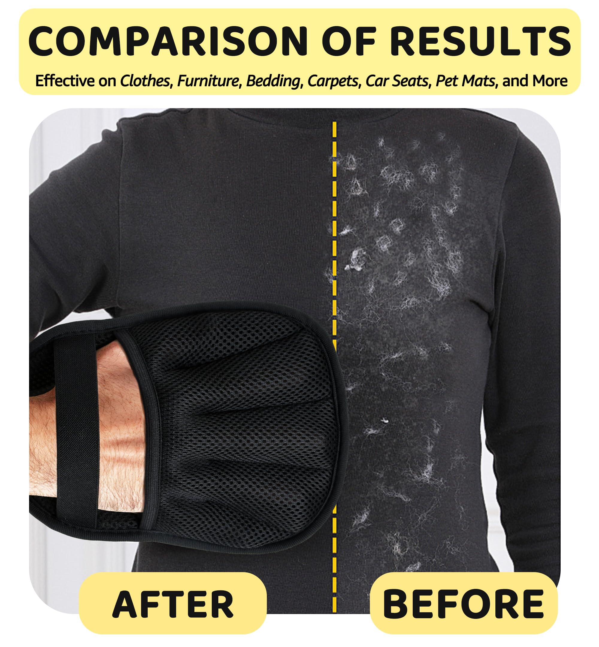 IPTPAS Pet Hair Remover Glove five-finger design enables precise cleaning in tight spaces
