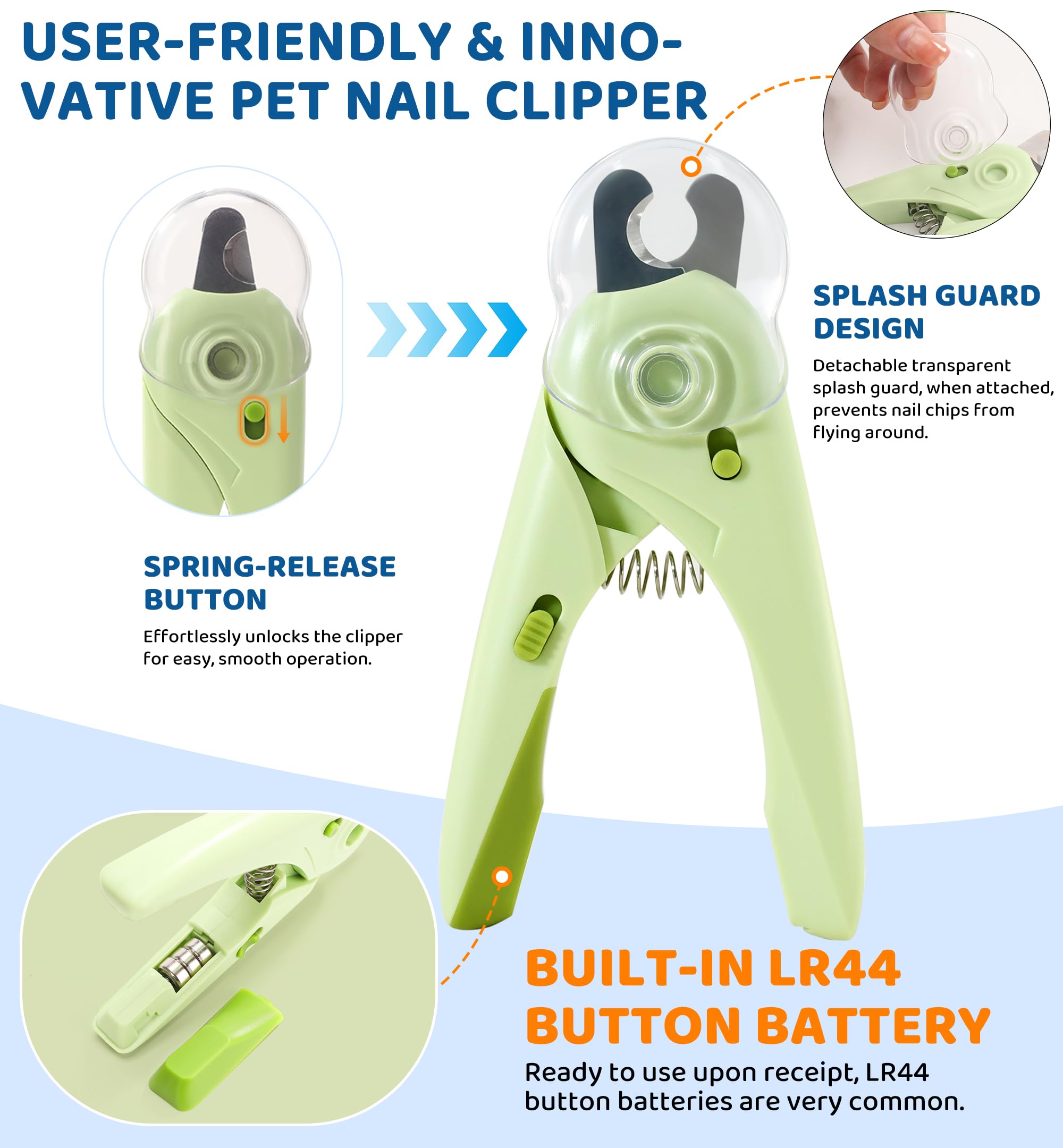 IPTPAS Pet Nail Clipper built-in nail file finishes sharp edges.