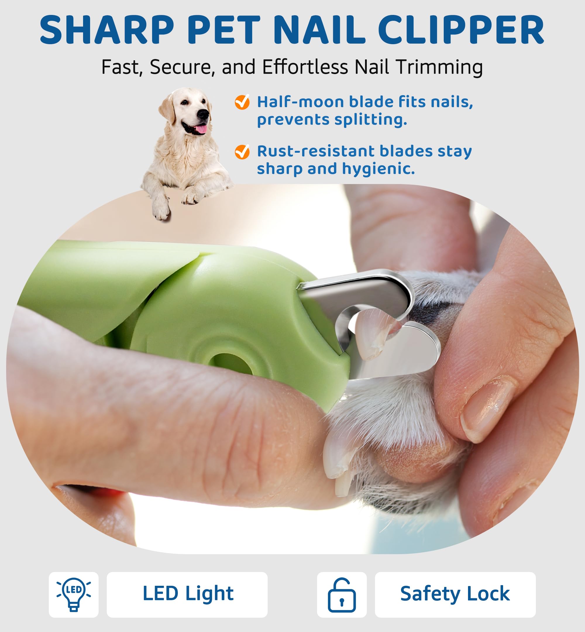 IPTPAS Pet Nail Clipper safety lock keeps storage tidy between uses.