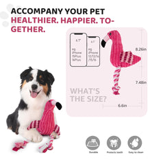 IPTPAS Squeaky Dog Toy Flamingo-Red squeaker closeup for interactive fun