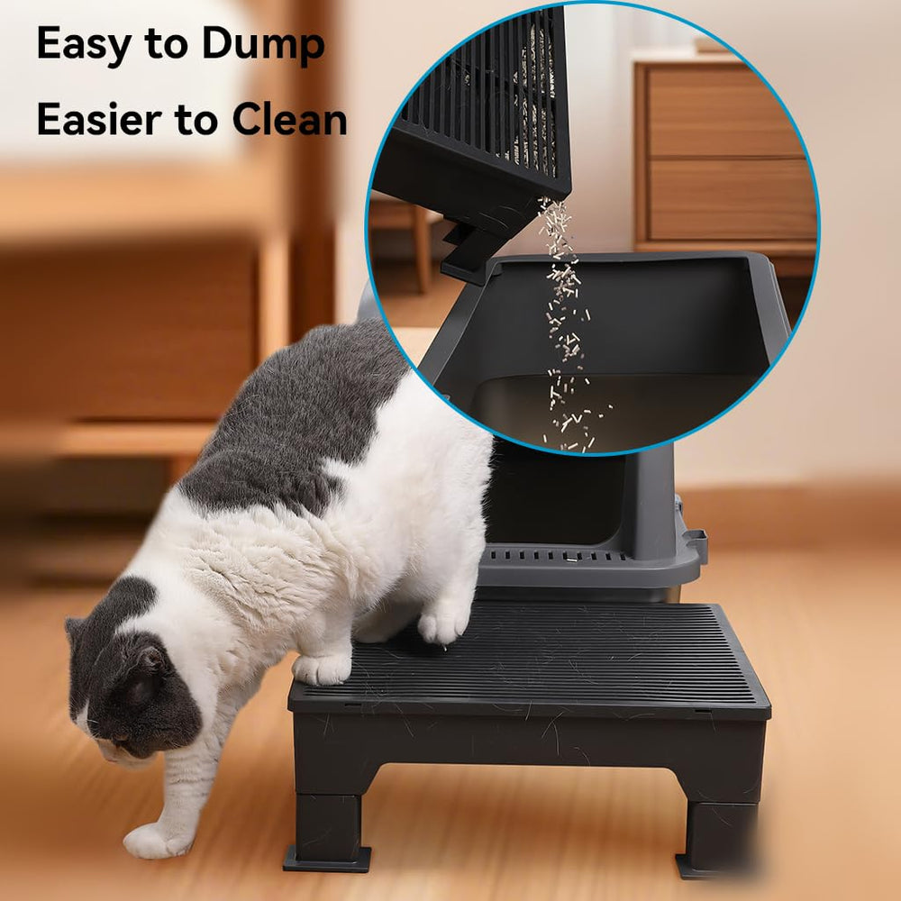 IQMaoGo cat litter box step ramp large base delivers stable positioning