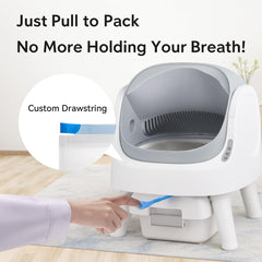 IQMaoGo drawstring seal litter bag enables touch-free waste removal