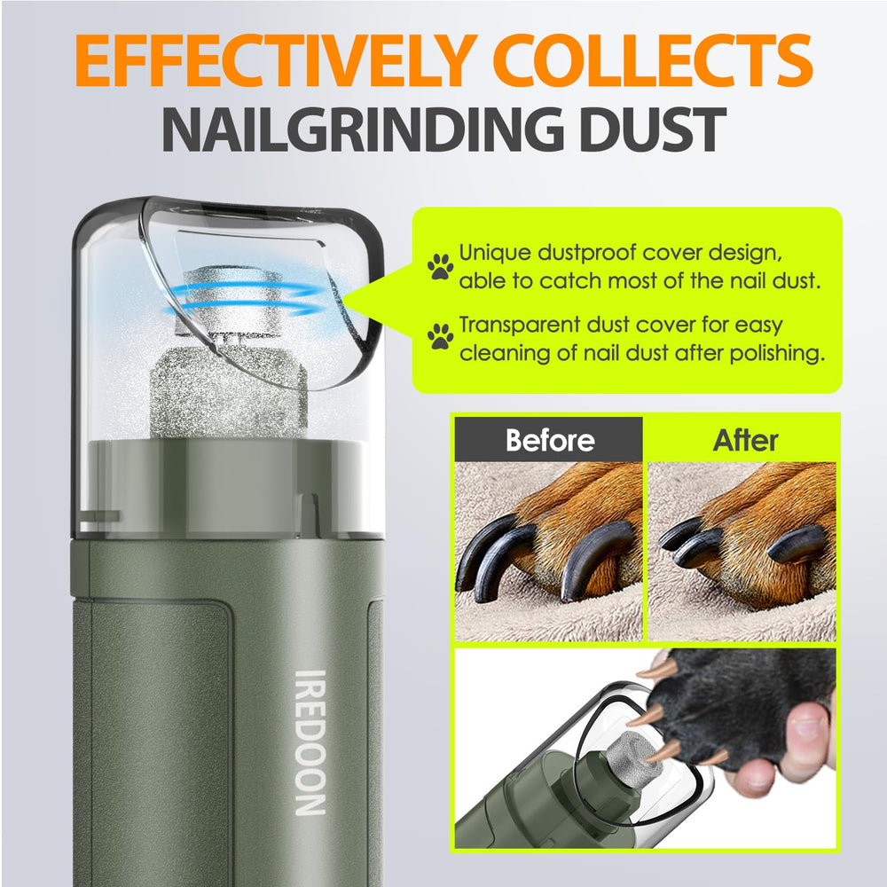 IREDOON dog nail grinder with 3 speed ports for different nail types
