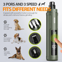 IREDOON dog nail grinder with 4 LED lights for precise nail visibility