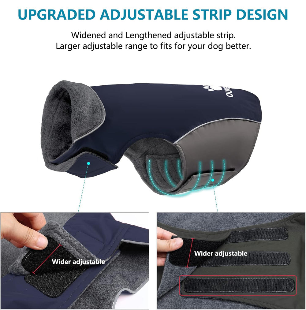 IREENUO dog raincoat fleece-lined interior adds warmth for cold walks