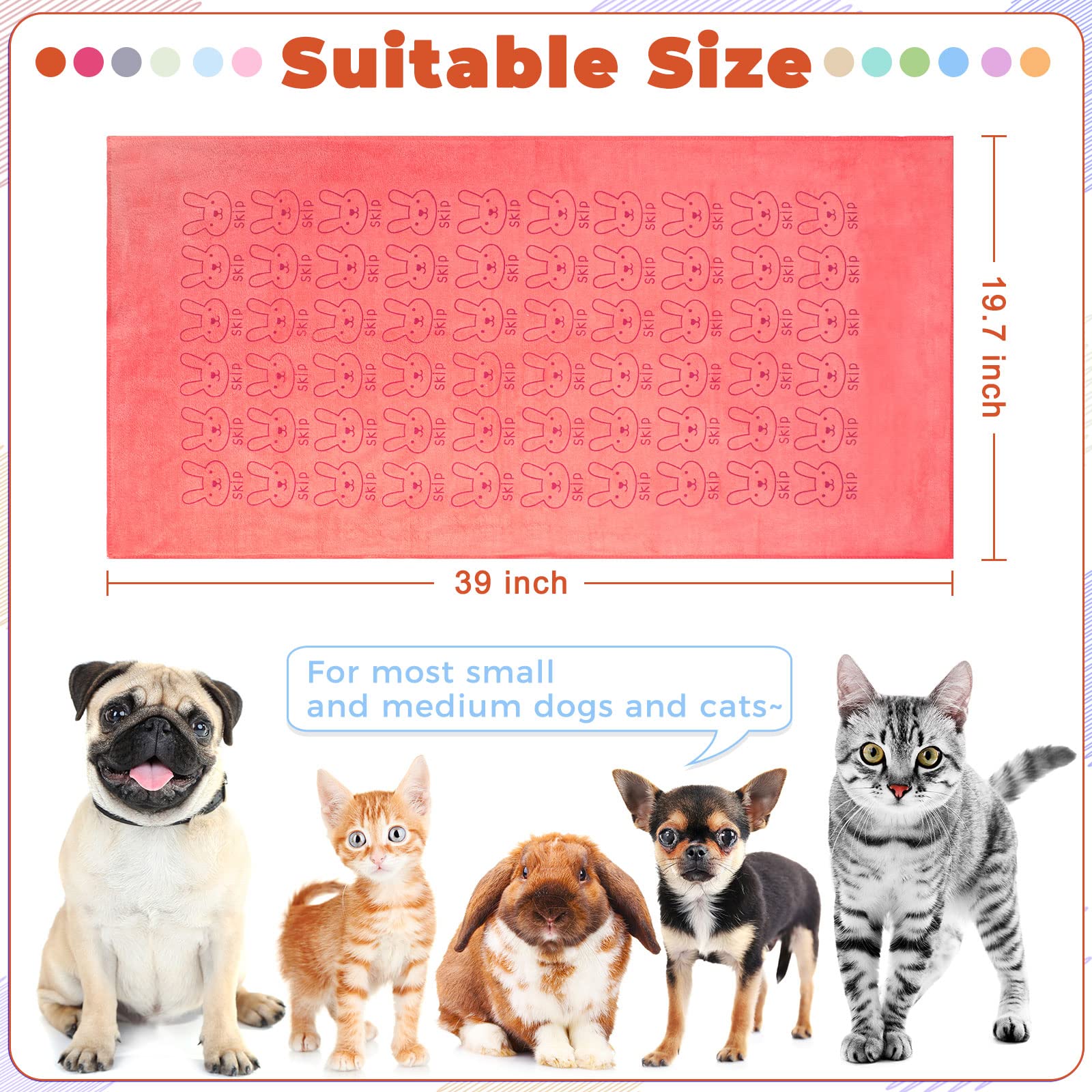 Irenare 12-pack colorful towels aid color coding for pets