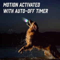 Iron Paws color-changing ball glows on bounce for night-time fun.