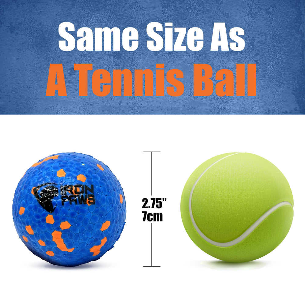 Iron Paws indestructible dog ball blue with launcher compatibility for easier fetch