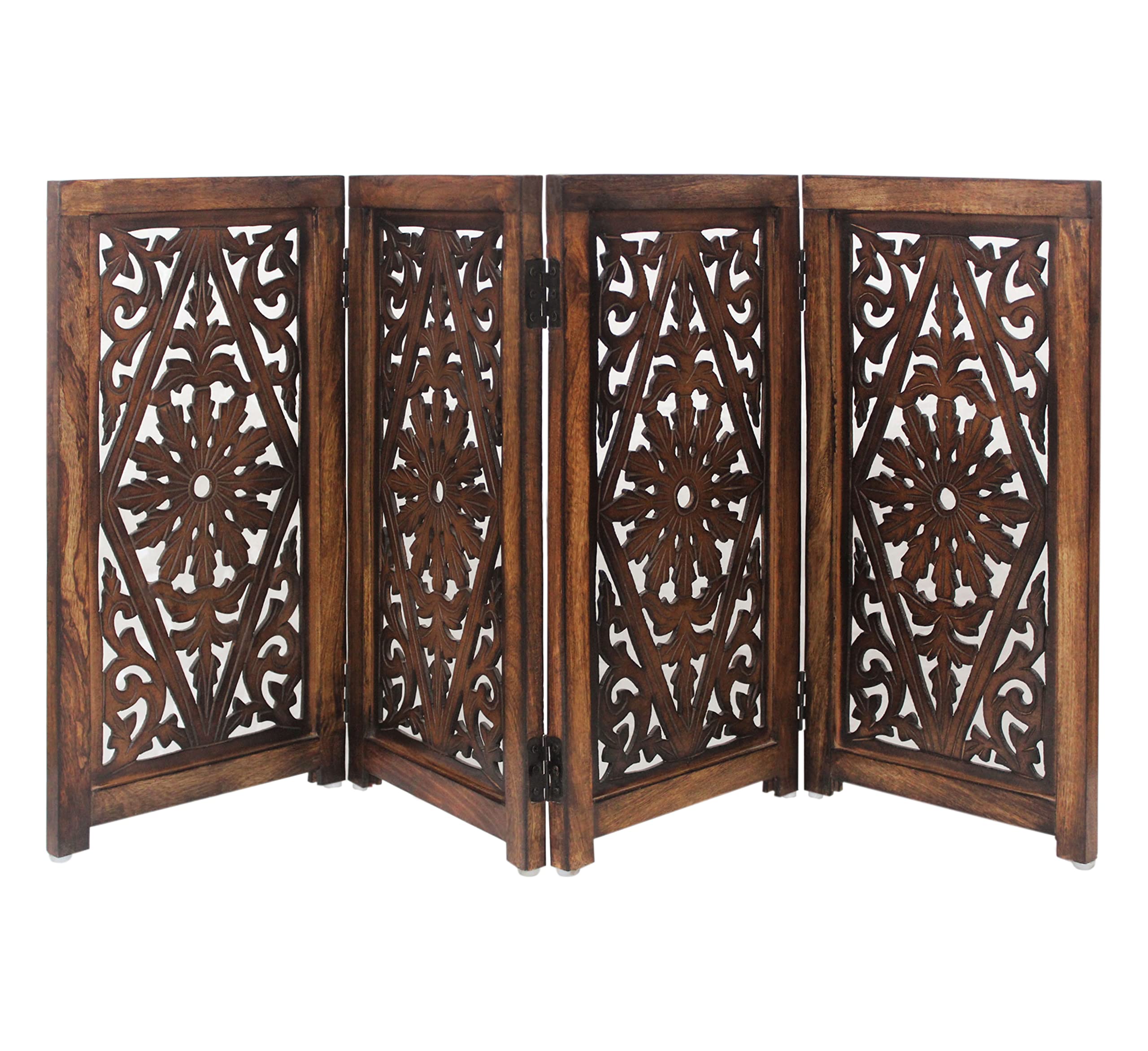 IRONGATE wooden foldable gate assembly showing sturdy four-panel construction for convenient room separation.