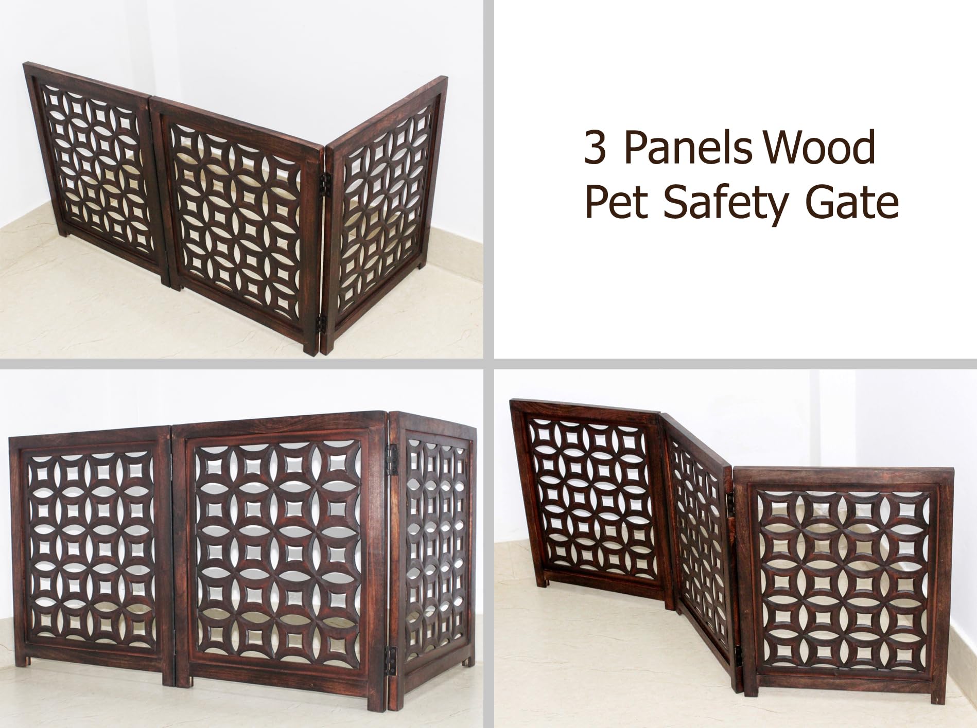 IRONGATE wooden foldable gate compact folded size for easy storage