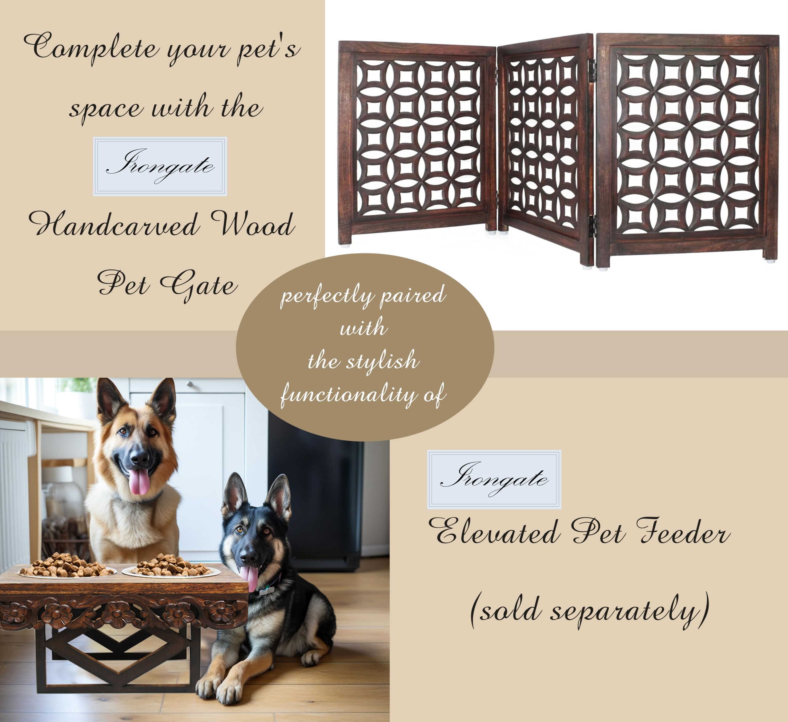 IRONGATE wooden foldable gate extended 60-inch width fits wide openings