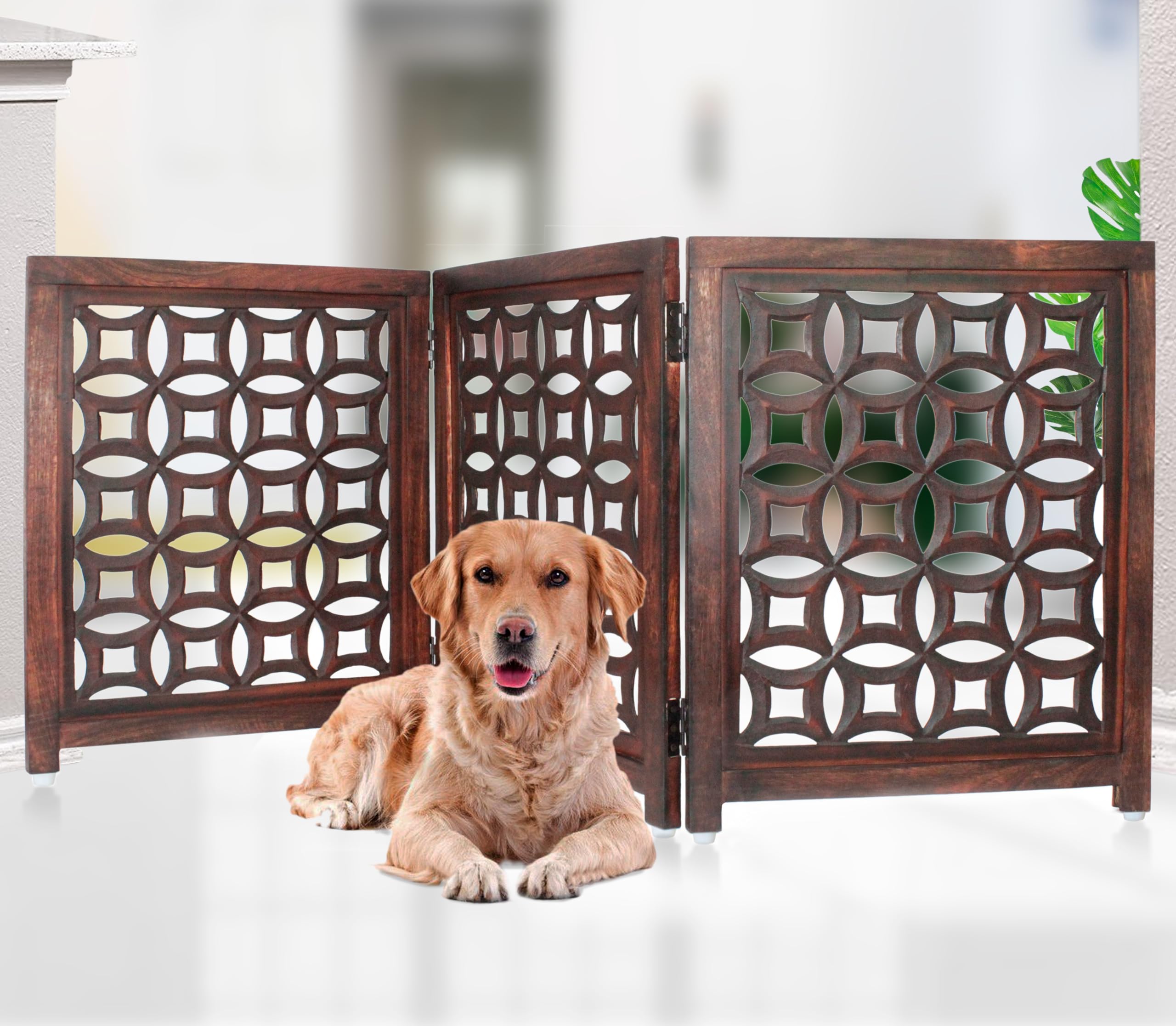 IRONGATE wooden foldable gate portable freestanding design for stairs and hallways