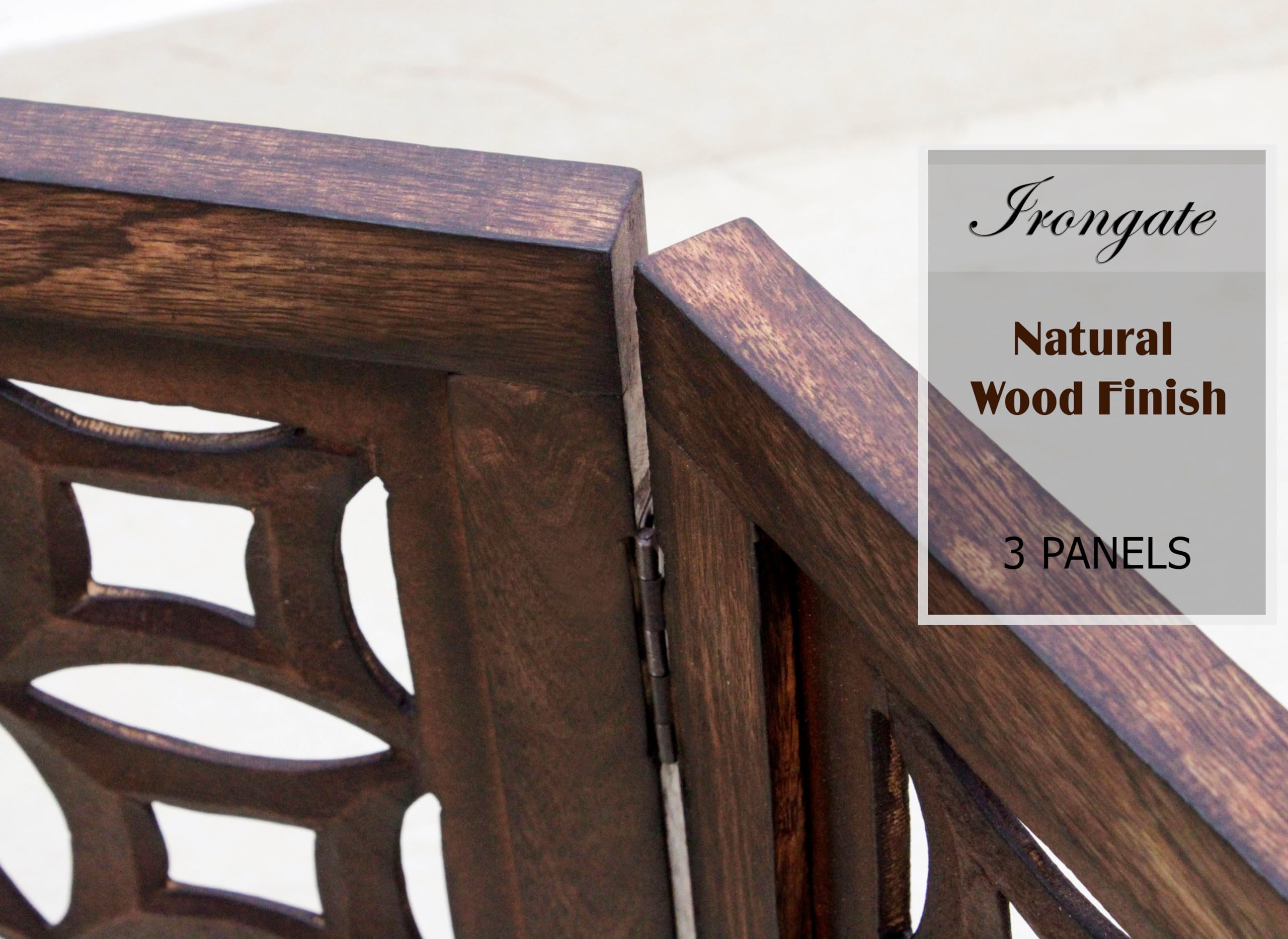 IRONGATE wooden foldable gate solid mango wood frame emphasizes sturdy construction
