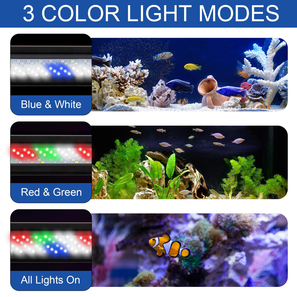 IRQWY Aquarium Light installation brackets provide easy mounting on glass or rimless tanks