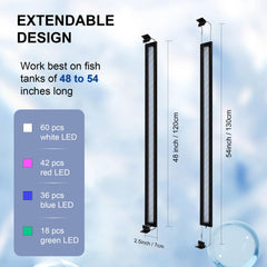 IRQWY LED aquarium light full-spectrum LEDs illuminate vivid tank colors.