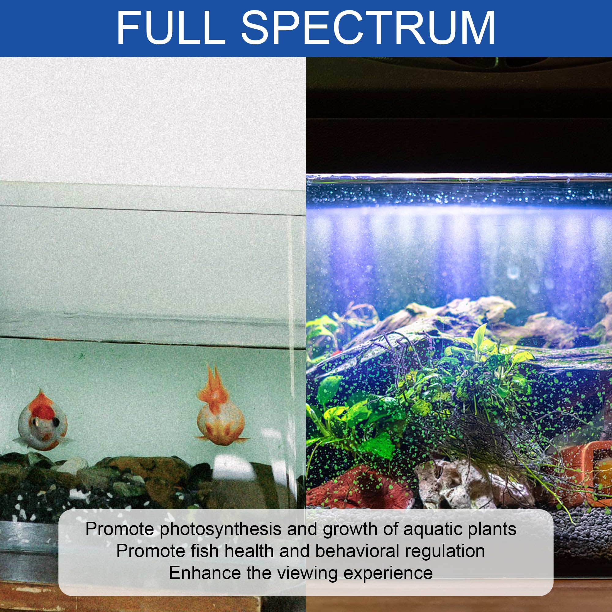 IRQWY LED Aquarium Light RGB modes tailor settings for plant growth and fish coloration