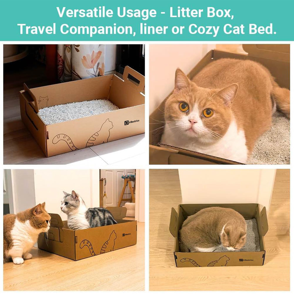 IRRESTRICO large disposable litter box hygienic setup for easy cleanup
