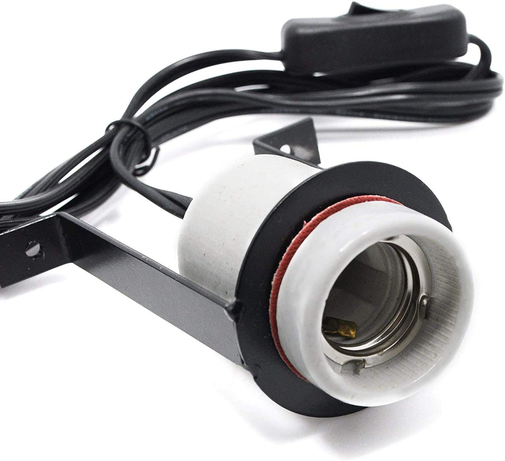 iRuiZhe heat lamp holder ceramic socket withstands high temperatures for durable reptile heating.