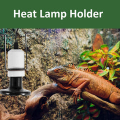 iRuiZhe reptile ceramic heat lamp holder front view shows reliable connection and bulb stability.