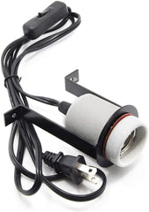 iRuiZhe reptile ceramic heat lamp holder side view highlights sturdy mounting for safe terrarium heat.