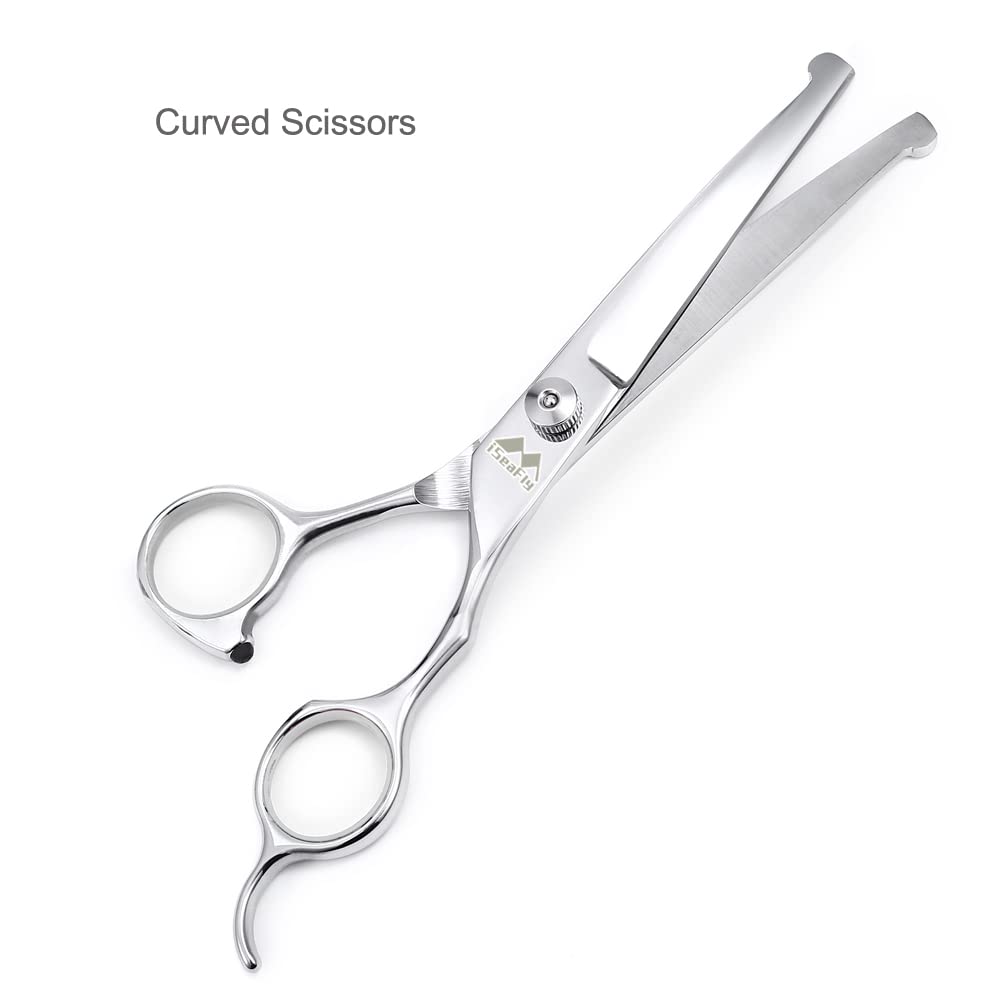 iSeaFly 5.3-inch straight scissors precision trimming for paws, noses, and tiny areas.