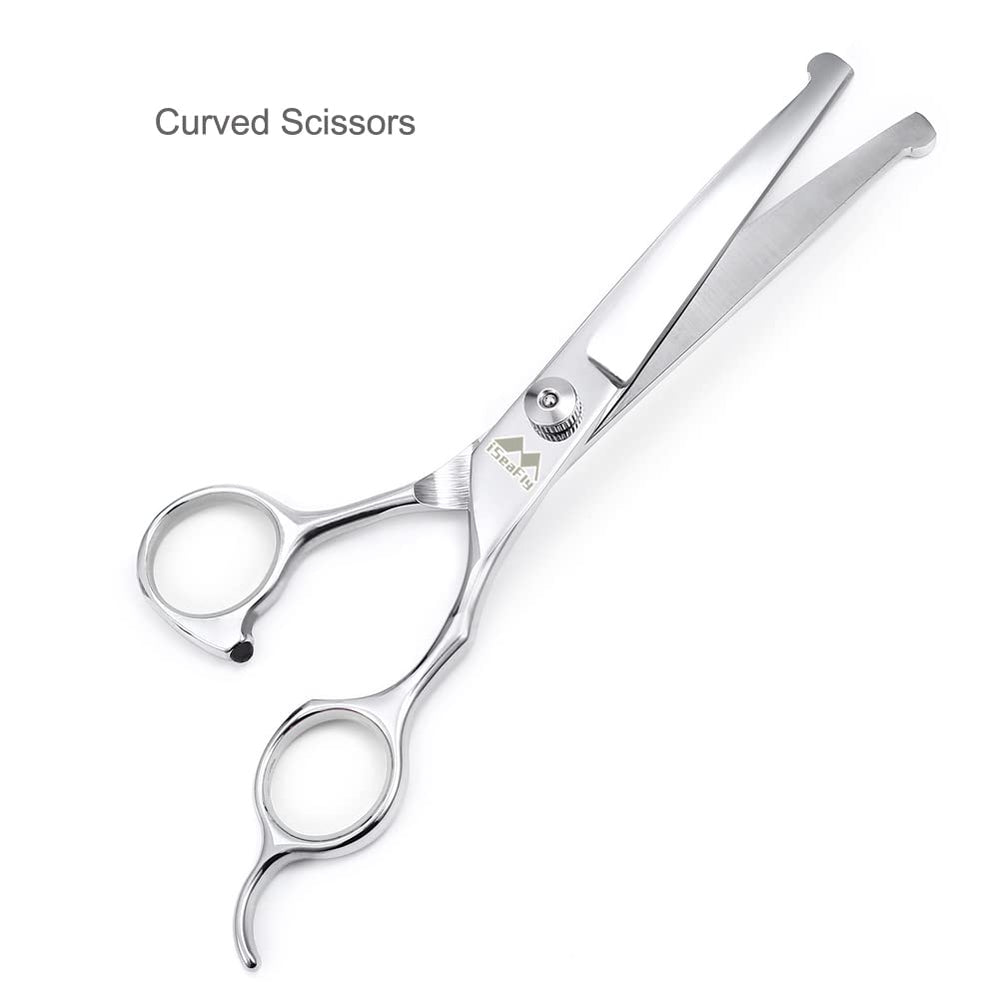 iSeaFly 5.3-inch straight scissors precision trimming for paws, noses, and tiny areas.