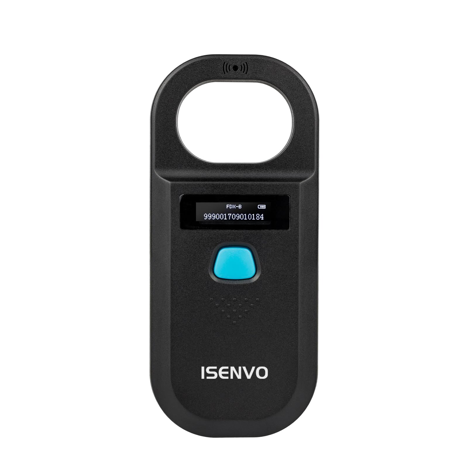 ISENVO Pet Microchip Scanner front view for quick ID reading and recovery.