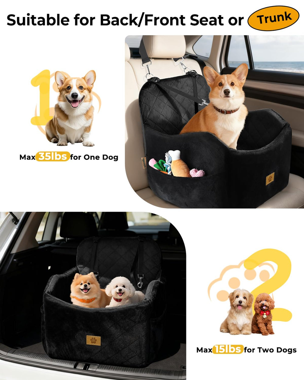 Ishineon dog car seat installs in four easy steps.