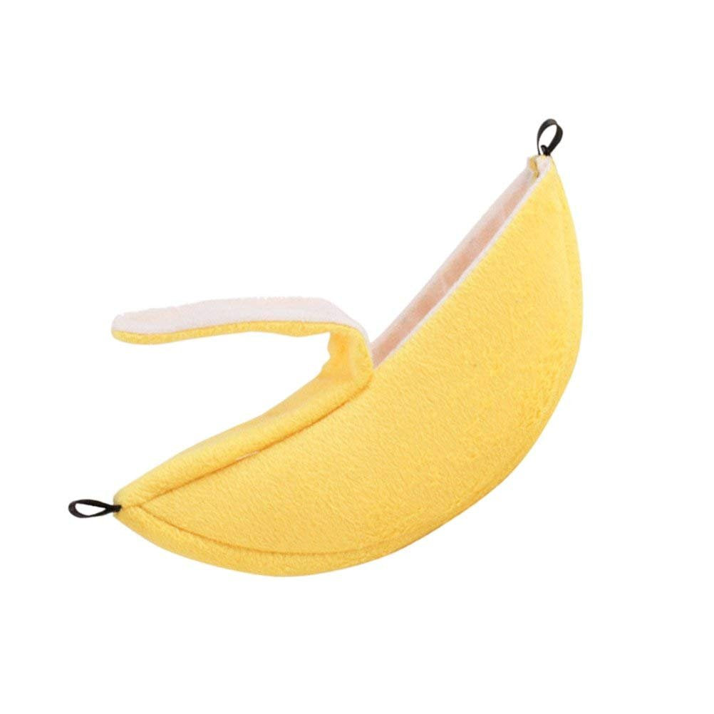 ISMARTEN Banana Bed House cute banana design adds playful cage appeal