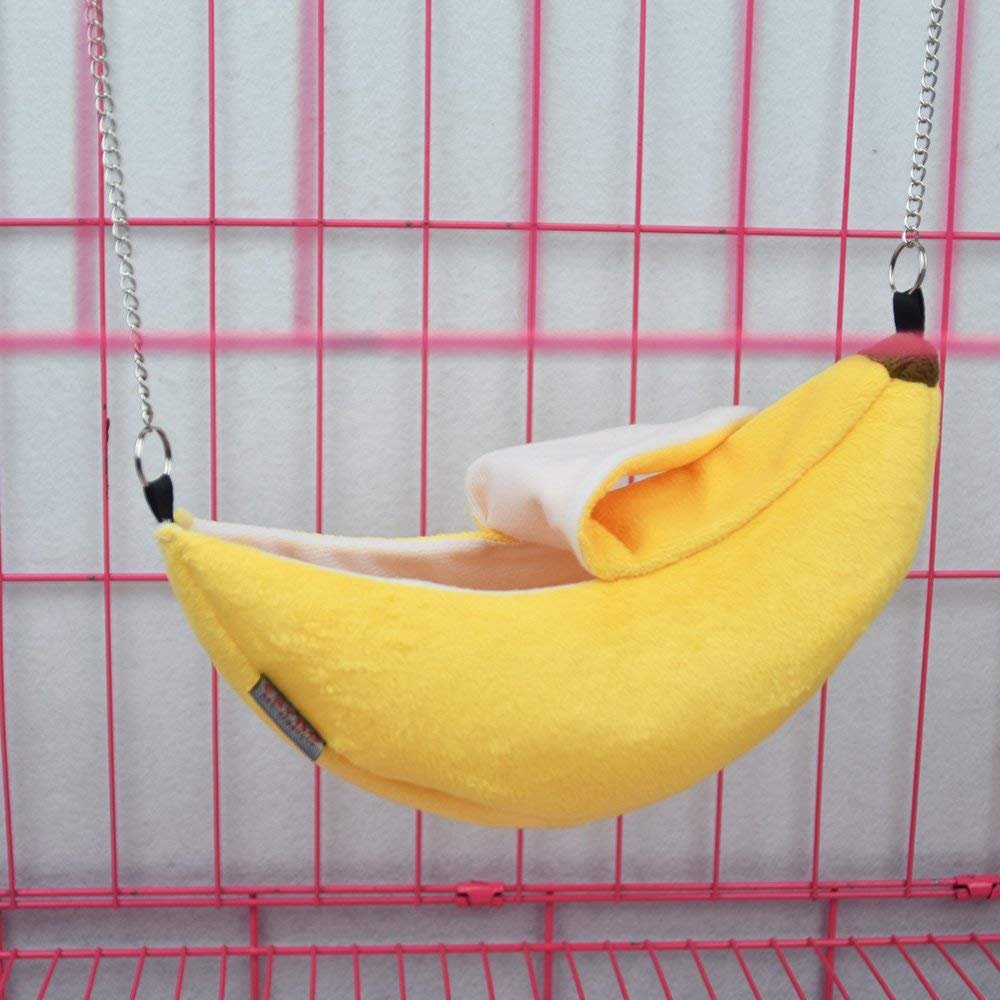 ISMARTEN Banana Bed House for sugar gliders and hamsters, cozy shelter