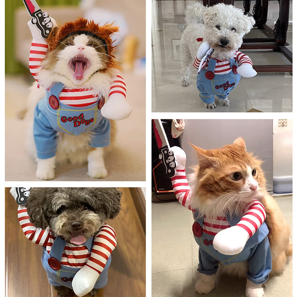 ISMARTEN Deadly Doll Costume breathable cotton-poly fabric keeps dogs comfortable.
