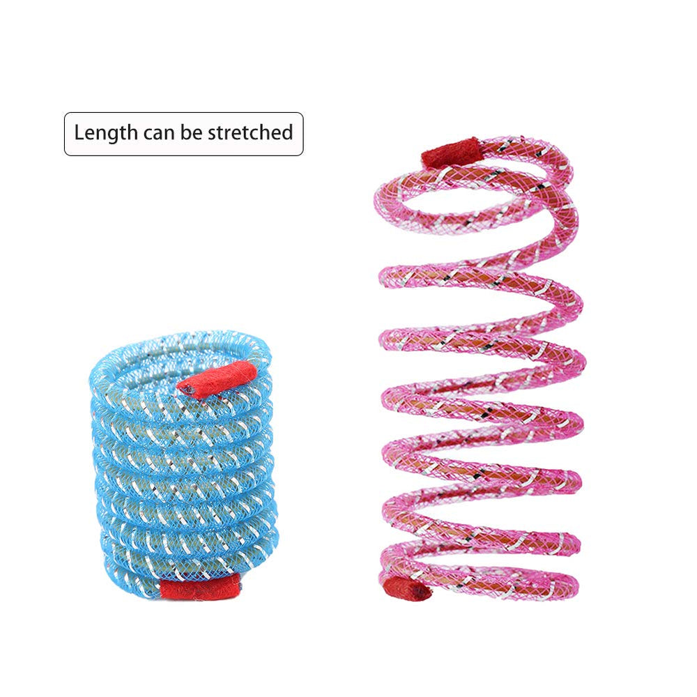 ISMARTEN wide colorful springs cat toy with soft exterior for safe play.