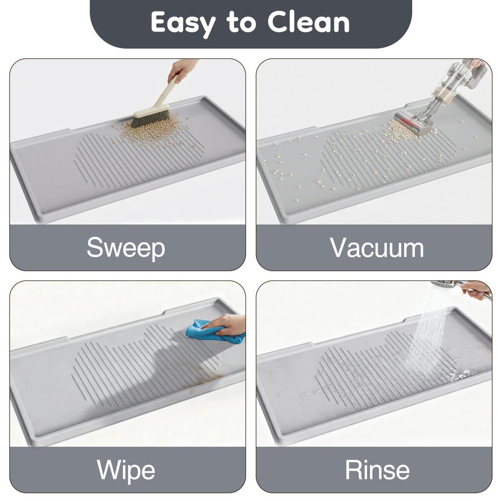 ISSEVE easy-clean silicone mat rinses or vacuums clean