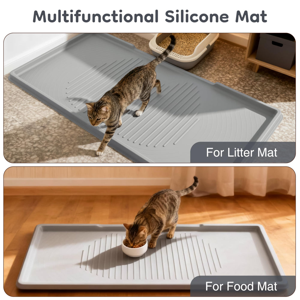 ISSEVE cat litter mat waterproof edge prevents urine seepage