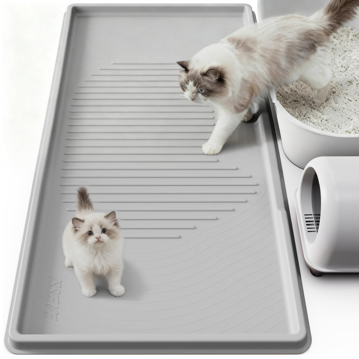 ISSEVE cat litter mat XXL full mat on floor for broad coverage and multi-cat use