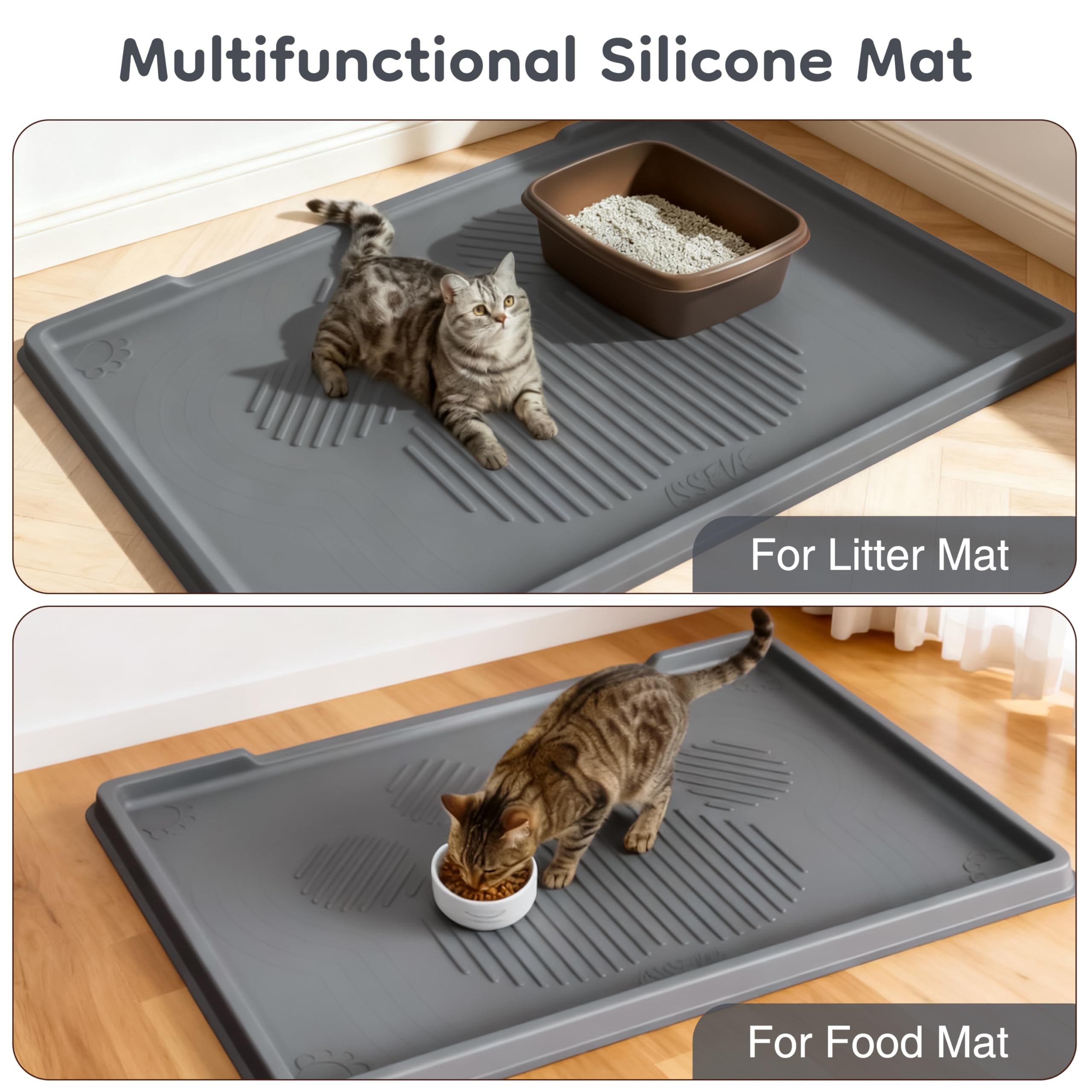 ISSEVE silicone mat provides a soft surface for kitty paws