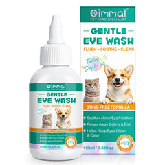 ISUNRISE eye wash drops bottle demonstrates gentle daily eye care for pets.