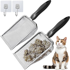 ISYOKE cat litter scoop metal mesh 2pcs — fast clump capture for quick cleanup.