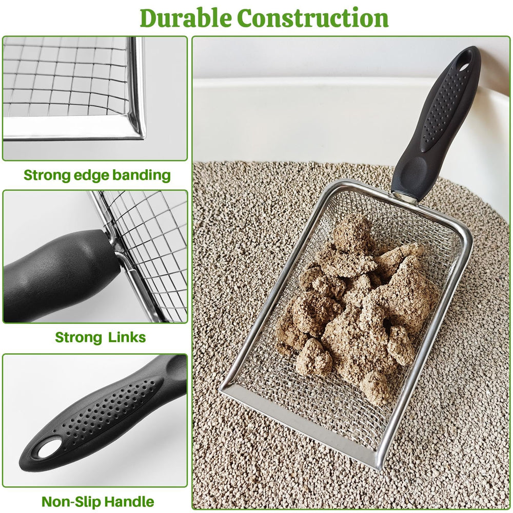 ISYOKE stainless steel mesh scoops 2pcs — rust-proof and durable.