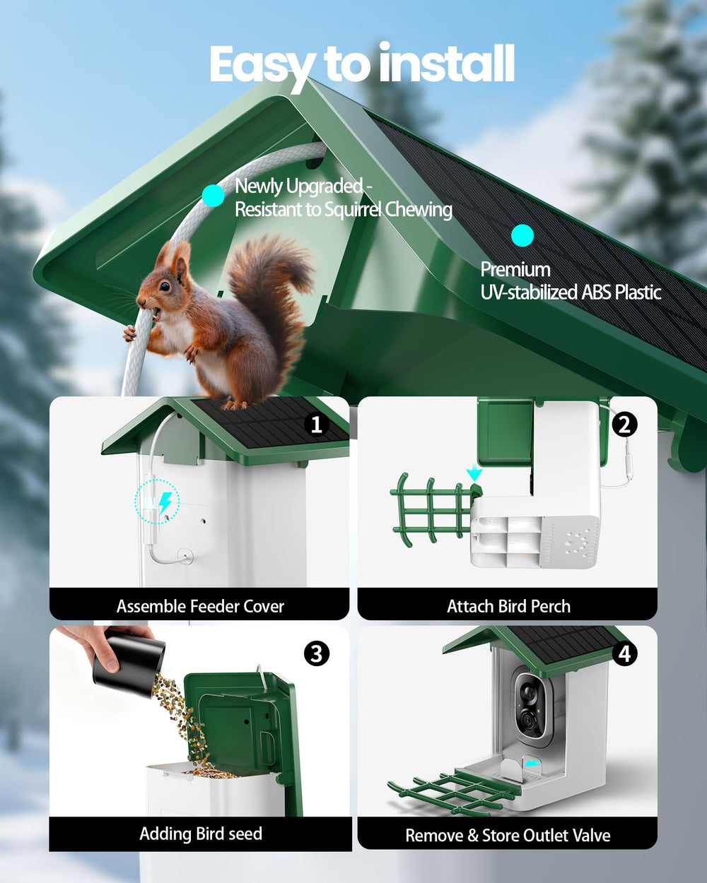 isYoung IP65 weatherproof enclosure protects against rain, snow, and dust.